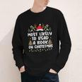 Most Likely To Read A Book On Christmas Matching Family Youth Long Sleeve Tee Most Likely To Read A Book On Christmas Matching Family Youth Long Sleeve Tee