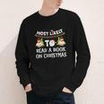 Most Likely To Read A Book On Christmas Snowman Family Youth Long Sleeve Tee