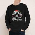 Most Likely To Read A Book Through Christmas Xmas Youth Long Sleeve Tee