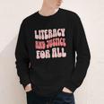 Literacy And Justice For All Book Lover Youth Long Sleeve Tee