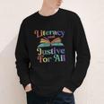 Literacy Justice For All Stop Book Banning Protect Librarian Youth Long Sleeve Tee Literacy Justice For All Stop Book Banning Protect Librarian Youth Long Sleeve Tee
