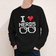 I Love Nerds I Heart Nerds For Science Book Knowledge Geeks Youth Long Sleeve Tee