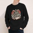 I Love Reading Books Literature Enthusiast Fun Youth Long Sleeve Tee I Love Reading Books Literature Enthusiast Fun Youth Long Sleeve Tee