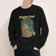 Night Owl Cozy Reading Tea Coffee Lover Bookworm Cute Youth Long Sleeve Tee
