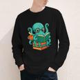 Octopus Reading Book Reading Bookworm Reader Youth Long Sleeve Tee