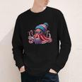 Octopus Reading Book Kraken Book Lover Youth Long Sleeve Tee