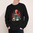 Octopus Reading Books Tea Coffee Youth Long Sleeve Tee