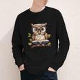 Owl Reading A Book Perched On A Branch Bookworm Youth Long Sleeve Tee Owl Reading A Book Perched On A Branch Bookworm Youth Long Sleeve Tee