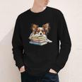 Papillon Books Reading Dog Breed Graphic For Men Women Kids Youth Long Sleeve Tee Papillon Books Reading Dog Breed Graphic For Men Women Kids Youth Long Sleeve Tee
