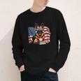 Patriotic German Shepherd Dog Books Baseball American Flag Youth Long Sleeve Tee