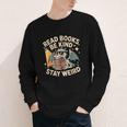 Read Books Be Kind Stay Weird Book Dragon Skeleton Reading Youth Long Sleeve Tee