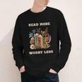 Read More Worry Less Book Lovers Motivational Quote Bookish Youth Long Sleeve Tee