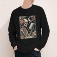 The Reader Tarot Card Skeleton Reading Book Bookworm Bookish Youth Long Sleeve Tee