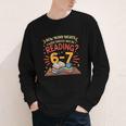 Reading 6 7 Six Seven Meme Slang Teacher Book Lover Youth Long Sleeve Tee