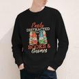 Reading Gnomes Cute Easily Distracted By Books And Gnomes Youth Long Sleeve Tee