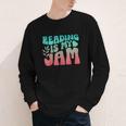 Reading Is My Jam Book Lover Bookworm Teacher Library Reader Youth Long Sleeve Tee