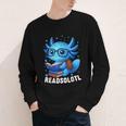 Readsolotl Blue Kawaii Axolotl Book Lover Reading Youth Long Sleeve Tee Readsolotl Blue Kawaii Axolotl Book Lover Reading Youth Long Sleeve Tee