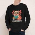 Readsolotl Kawaii Axolotl Reading Book Lover Youth Long Sleeve Tee