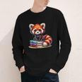 Red Panda Books Lover Reading Bookworm Youth Long Sleeve Tee