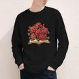Red Roses Flowers Book Floral Youth Long Sleeve Tee