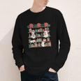 Retro Ghost Reading Book Teacher Librarian Bookish Christmas Youth Long Sleeve Tee