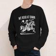 Retro We Read At Dawn Cowgirl Western Librarian Book Lover Youth Long Sleeve Tee