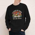 Retro Vintage Book Lover Reading I Closed My Book To Be Here Youth Long Sleeve Tee