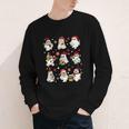 Santa Ghost Reading Books Christmas Library Teacher Youth Long Sleeve Tee