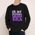 In My School Librarian Era Groovy Back To School Book Lover Youth Long Sleeve Tee