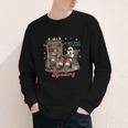 He Sees What You'Ve Been Reading Santa Christmas Bookish Youth Long Sleeve Tee
