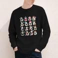 Snowman Reading Book Christmas Cozy Book Lover Bookish Youth Long Sleeve Tee