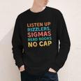 Teacher English Read Books Listen Up Rizzlers Youth Long Sleeve Tee