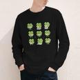 Teacher Reading Shamrock St Patrick’s Day Book Lover Kids Youth Long Sleeve Tee