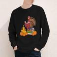 Turkey Reading Books Fall Thanksgiving Teacher Book Youth Long Sleeve Tee Turkey Reading Books Fall Thanksgiving Teacher Book Youth Long Sleeve Tee