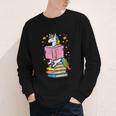 Unicorn Read Reading Book Librarian America Girls Women Youth Long Sleeve Tee