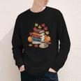 Vintage Books Tea Lovers Fall Autumn Leaves And Pumpkins Youth Long Sleeve Tee