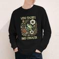 Weird Teachers Build Character Frog Reading Book Librarian Youth Long Sleeve Tee