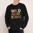 Wild About Reading Book Animal Children's Book Lover Teacher Youth Long Sleeve Tee