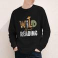 Wild About Reading Books Animal Theme Bookworm Library Day Youth Long Sleeve Tee