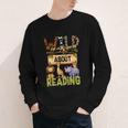 Wild About Reading Reading Books And Bookworm Library Day Youth Long Sleeve Tee
