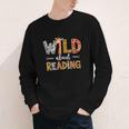 Wild About Reading Books Reader Teachers Kids Librarian Youth Long Sleeve Tee