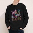 Wild About Reading Books Readers Lovers Bookworm Library Day Youth Long Sleeve Tee