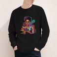 Woman Reading Book Lover Geometric Girl Afro History Youth Long Sleeve Tee