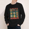 Women's DCC Many Faces Of Mordecai Grid Gamer Series Book Youth Long Sleeve Tee Women's DCC Many Faces Of Mordecai Grid Gamer Series Book Youth Long Sleeve Tee