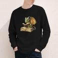 Women's Dragon Bookworm Reading Book Graphic Youth Long Sleeve Tee Women's Dragon Bookworm Reading Book Graphic Youth Long Sleeve Tee