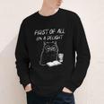 Women's First Of All I’m A Delight Cute Cat Books Coffee Humor Youth Long Sleeve Tee Women's First Of All I’m A Delight Cute Cat Books Coffee Humor Youth Long Sleeve Tee