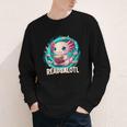 Women's Readsolotl Kawaii Axolotl Reading Book Lover Youth Long Sleeve Tee