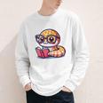 Adorable Book Lover Rattlesnake With Reading Glasses Cute Youth Long Sleeve Tee