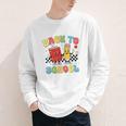 Back To School Checkered Book Pencil Groovy Teacher Student Youth Long Sleeve Tee