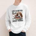 Basset Hound Dog Breed Life Is Better With Books And a For Men Women Girls Kids Youth Long Sleeve Tee